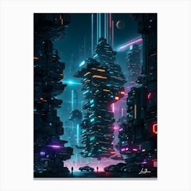 Futuristic urban buildings Canvas Print