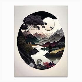 Landscapes 5, Yin and Yang Illustration Canvas Print