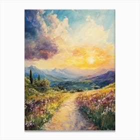 Sunset In Tuscany 1 Canvas Print