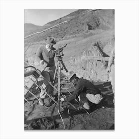 Surveyors At Work, Shasta Dam, Shasta County, California By Russell Lee Canvas Print