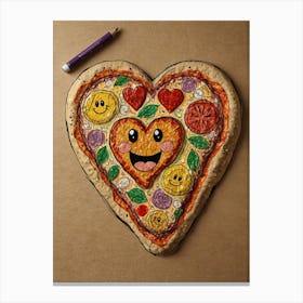 Heart Pizza 5 Canvas Print