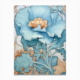 A Blue Flower Painting Canvas Print