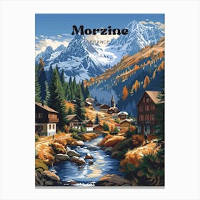 Morzine France Serene Travel Art Illustration Leinwandbild