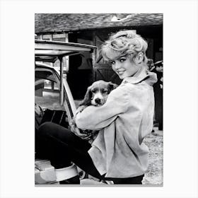 Brigitte Bardot with pet Canvas Print