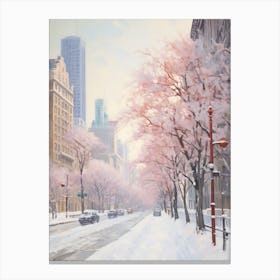 Dreamy Winter Painting Chicago Usa 2 Canvas Print