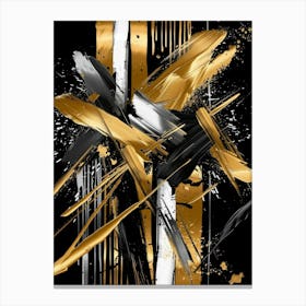 Abstract Gold And Black Painting 54 Canvas Print