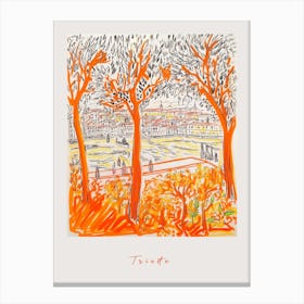Trieste Italy Orange Drawing Poster Canvas Print