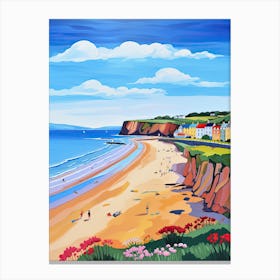 Filey Beach, North Yorkshire, Matisse And Rousseau Style 3 Canvas Print