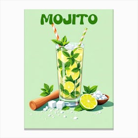 Cuba Mojito Cocktail V 01 Canvas Print