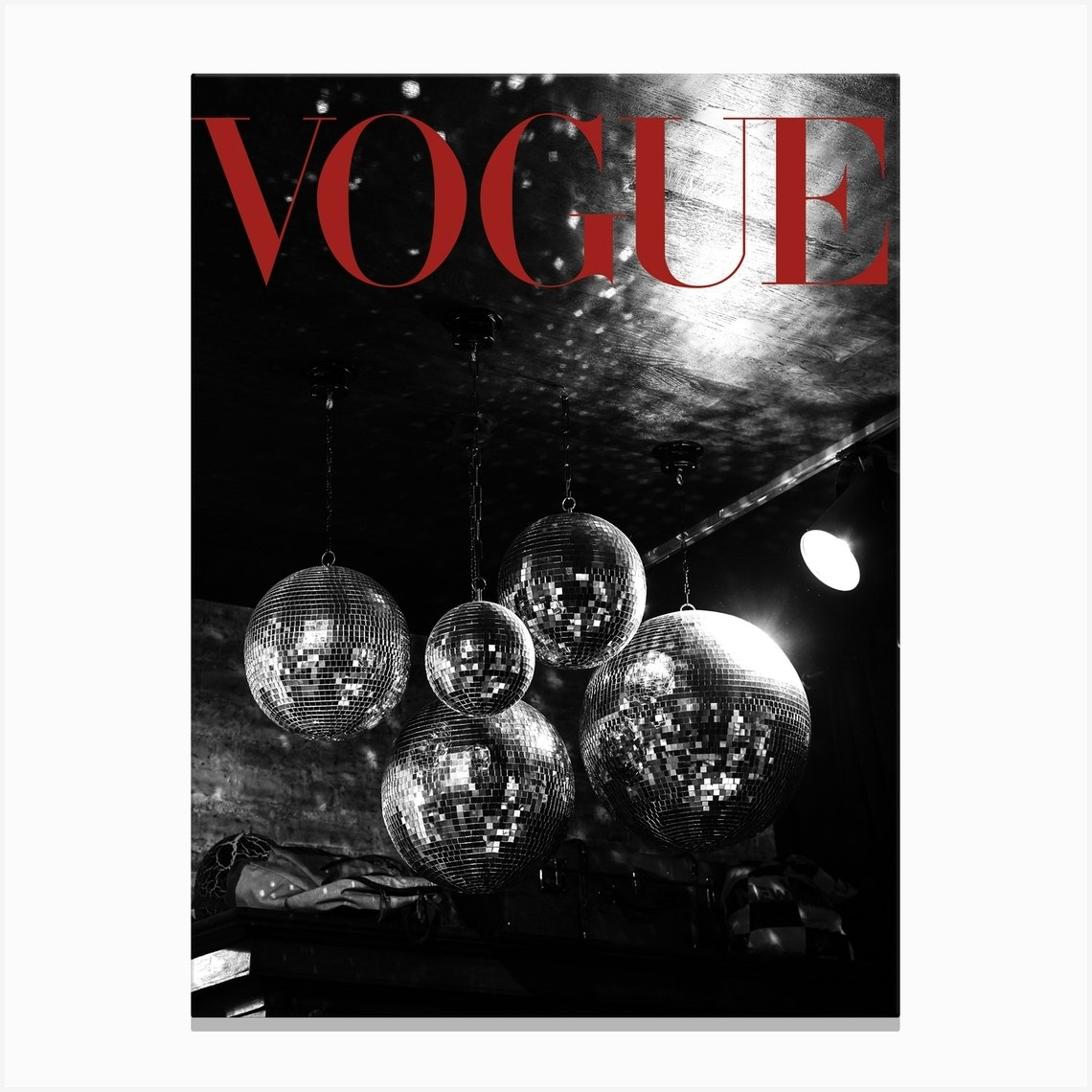 Vogue Magazine Disco Ball Canvas Print by Lucent Art Shop
