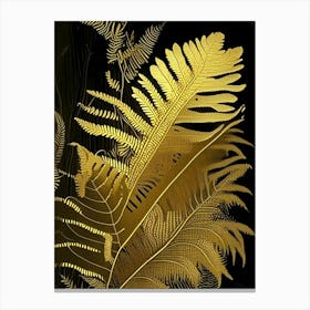 Golden Leather Fern Rousseau Inspired Canvas Print