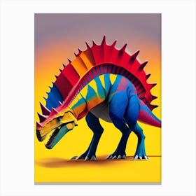 Stegoceras Primary Colours Dinosaur Canvas Print