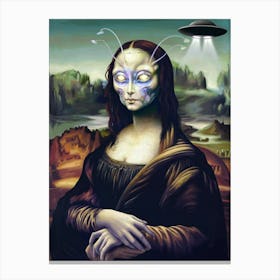 Alien Mona Lisa Galaxy Goddess Canvas Print