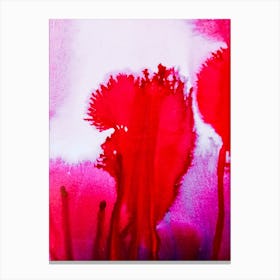 Red Poppies. Abstract colorful paint background Canvas Print