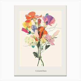 Lisianthus 2 Collage Flower Bouquet Poster Canvas Print
