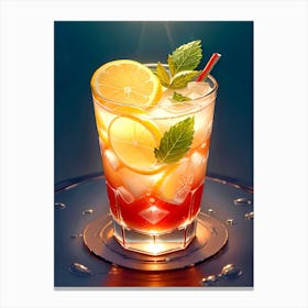 Cocktail With Lemon And Mint 3 Canvas Print
