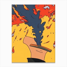 Flaming Hat Canvas Print