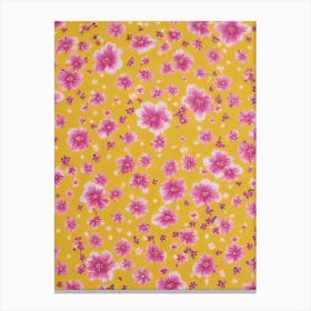 Larkspur Floral Print Warm Tones2 Flower Canvas Print