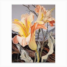 Gloriosa Lily 1 Flower Painting Canvas Print