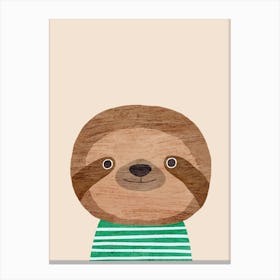 Sloth Cream Canvas Print