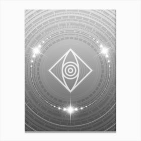 Geometric Glyph in White and Silver with Sparkle Array n.0167 Canvas Print