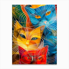 Colorful Cats Canvas Print