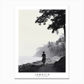 Poster Of Jamaica, Black And White Analogue Photograph 4 Canvas Print
