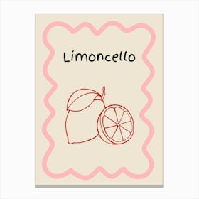 Limoncello Doodle Poster Pink & Red Canvas Print