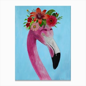 Frida Kahlo Flamingo Canvas Print