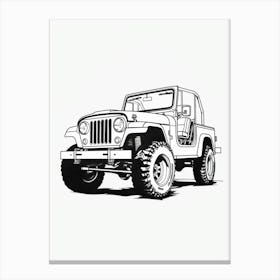 Jeep Wrangler Line Drawing 6 Canvas Print