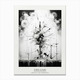 Dreams Abstract Black And White 4 Poster Canvas Print