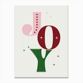 Christmas Joy Colourful Festive Vintage Wallart Print Canvas Print