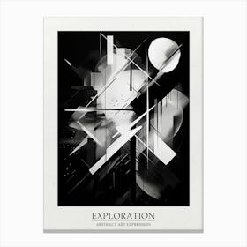 Exploration Abstract Black And White 1 Poster Canvas Print