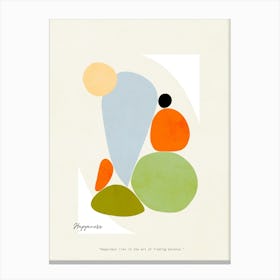 Minimal 'Happiness' in Colour – Organic Mid-Mod Geometry (2/2) Canvas Print