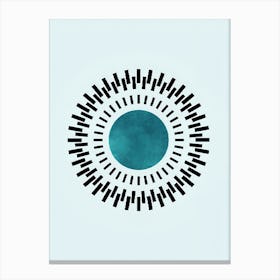 Minimalist abstract geometric teal and black coloured Canvas Print