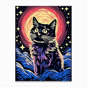 Astral Pawbit, Psychedelic Cats series Canvas Print