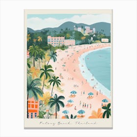 Poster Of Patong Beach, Phuket, Thailand, Matisse And Rousseau Style 2 Canvas Print