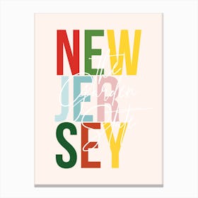 New Jersey The Garden State Color Canvas Print
