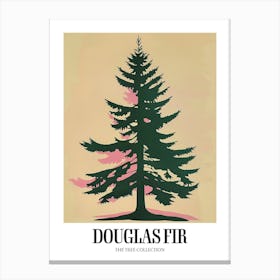 Douglas Fir Tree Illustration Colourful 2 Poster Canvas Print