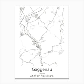 Gaggenau,Germany Minimalist Map Canvas Print