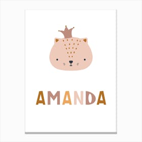 Cute Kitty, Amanda Lettering, Baby Canvas Print