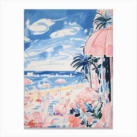 Lido De Jesolo   Italy Beach Club Lido Watercolour 3 Canvas Print