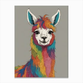 Rainbow Llama 5 Canvas Print