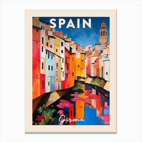 Girona Spain 2 Fauvist Painting  Travel Poster Canvas Print