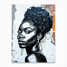 Graffiti Mural Of Beautiful Black Woman 91 Canvas Print