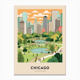 Millennium Park 6 Chicago Travel Poster Canvas Print