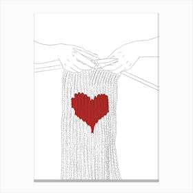 Knitting Love Canvas Print