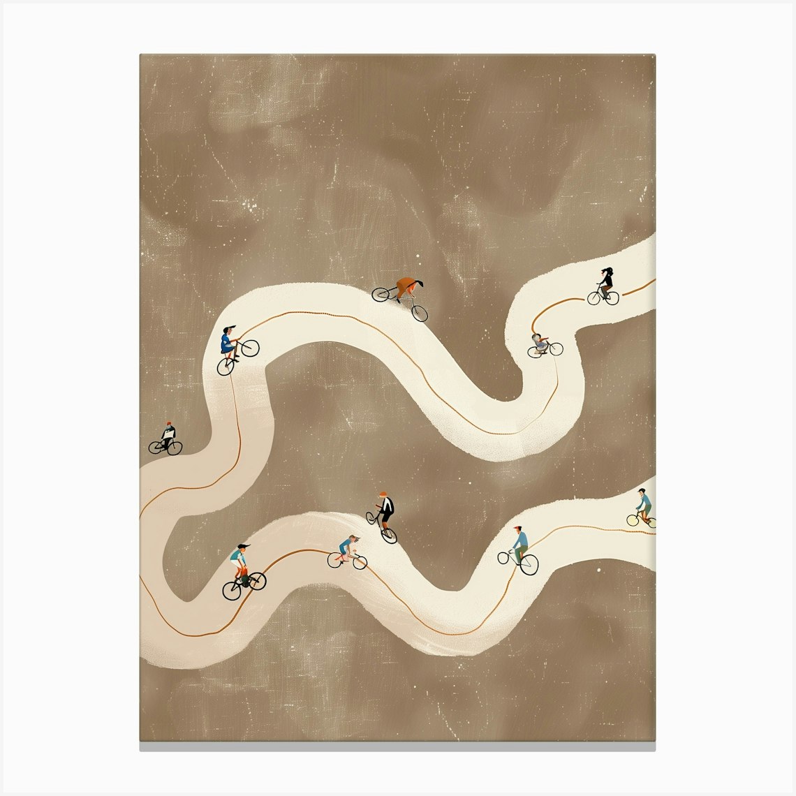 Bicycles On The Road Canvas Print by AST prints