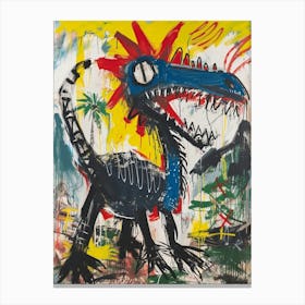 Wild Cartoon Brushstroke Dinosaur 4 Canvas Print