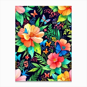 Floral Seamless Pattern 4 Canvas Print